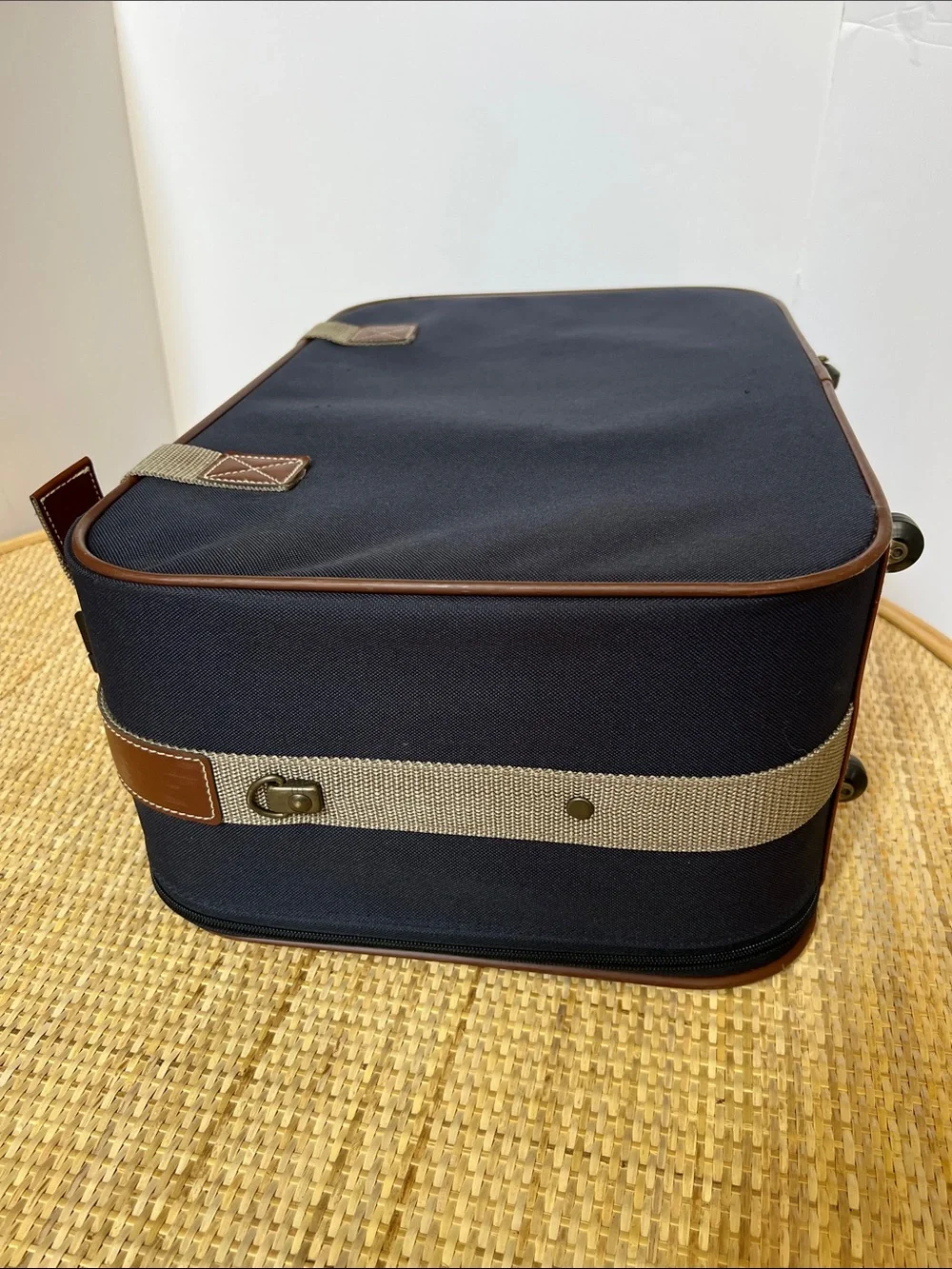 Ricardo Beverly Hills vintage 80s rolling carry-on luggage suitcase navy brown